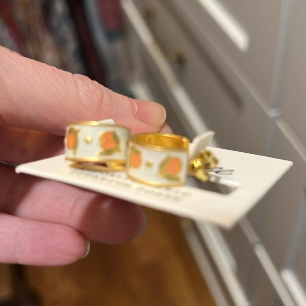 Madewell hoop stud earrings peaches - Picture 3 of 3